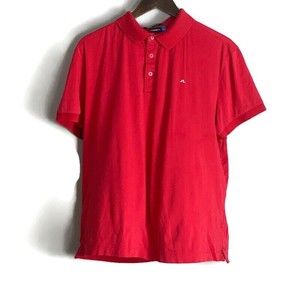 J LINDEBERG Mens Red Polo Short Sleeve Shirt Size XL Slim Fit Golf Stretch Logo